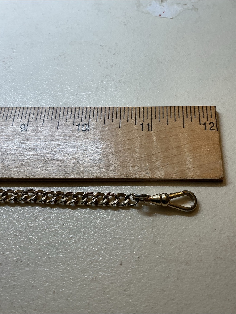 Vintage Gold Tone Curb Link Watch Chain Fob - Picture 5 of 5